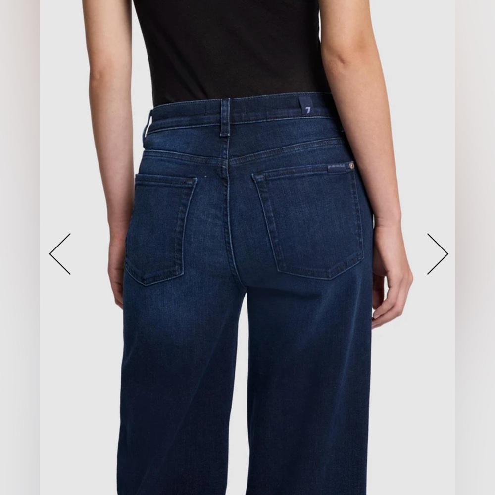 NWT 7 For All Mankind Women’s  Wide-Leg Blue Jeans - Picture 3 of 4